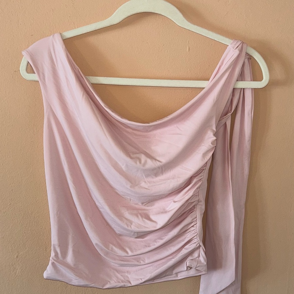 NEW Lucy in the Sky | Pink Asymmetrical | Ruched Crop Top
